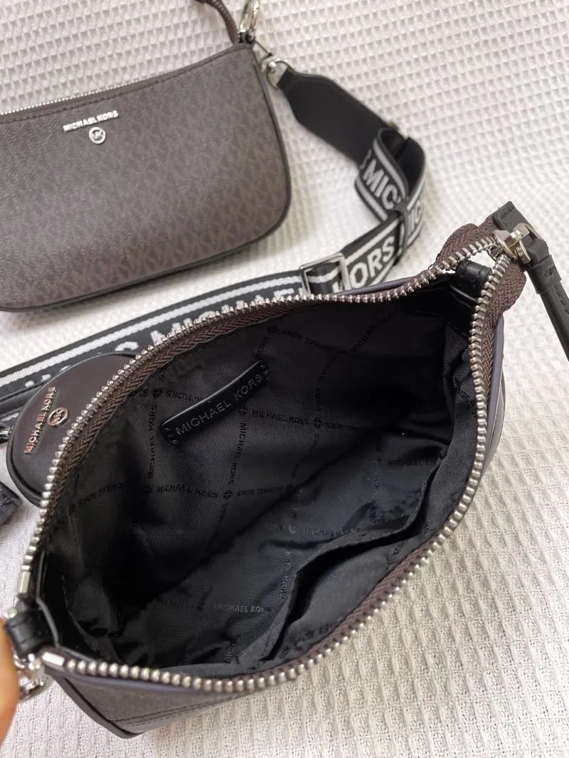 Michael Kors H2105 4 Piece Crossbody Bag Set Dark Brown - Image 7