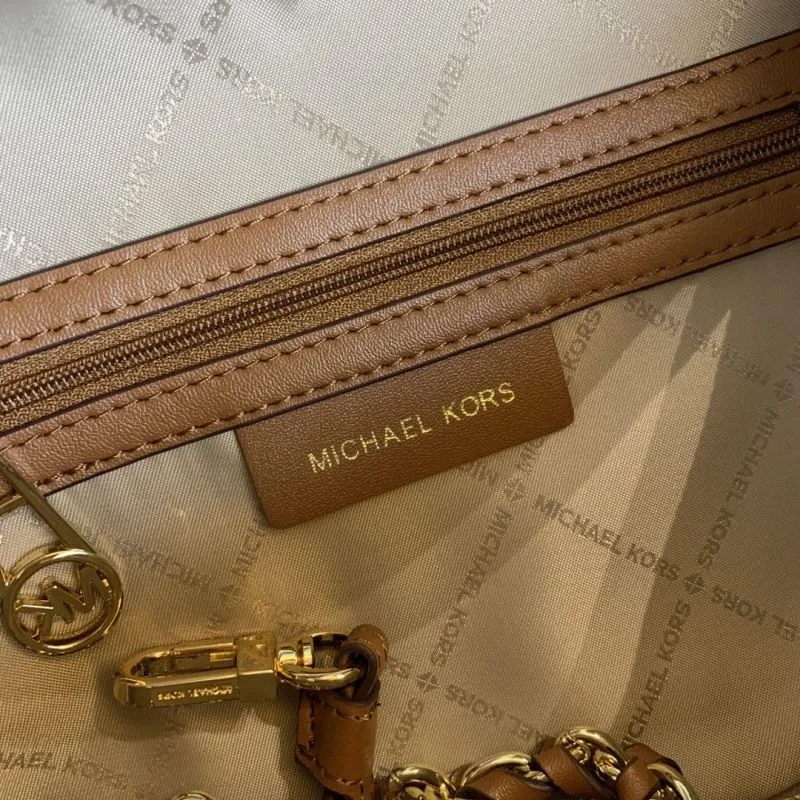Michael Kors White Monogram Crossbody Satchel Bag - Image 9