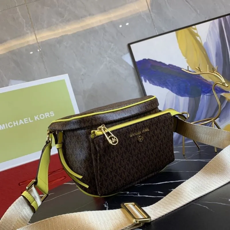 Alternative view of Michael Kors Brown Yellow Satchel Crossbody Bag