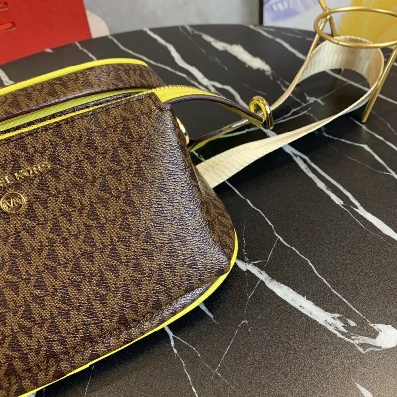 Michael Kors Brown Yellow Satchel Crossbody Bag - Image 7