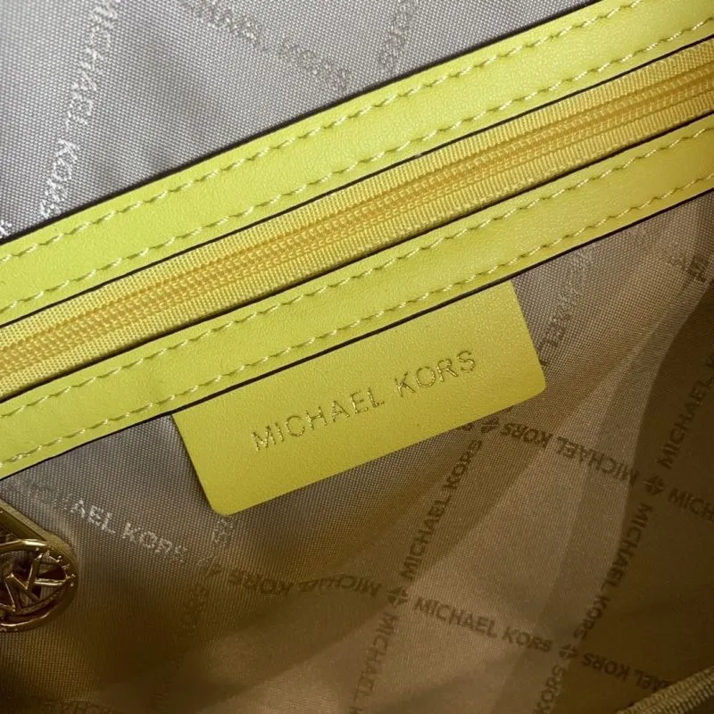 Michael Kors Brown Yellow Satchel Crossbody Bag - Image 9