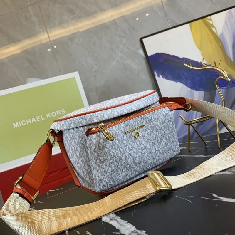 Alternative view of Michael Kors White Orange Crossbody Satchel Bag 26-15-10cm