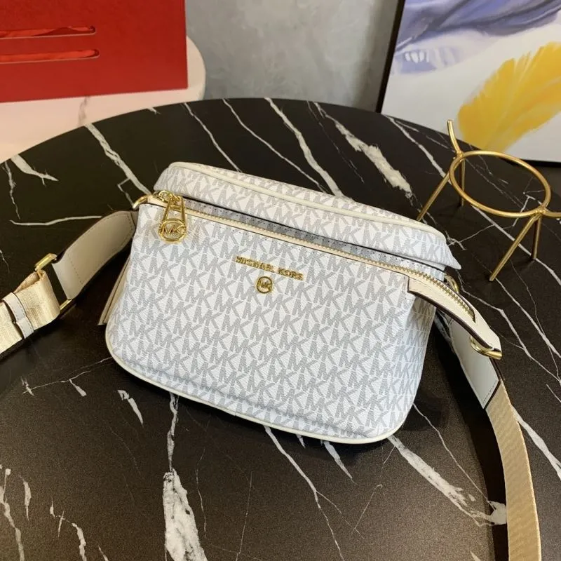 Michael Kors White Monogram Crossbody Bag - Image 4