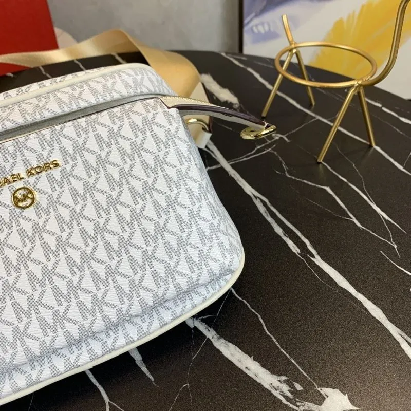 Michael Kors White Monogram Crossbody Bag - Image 7