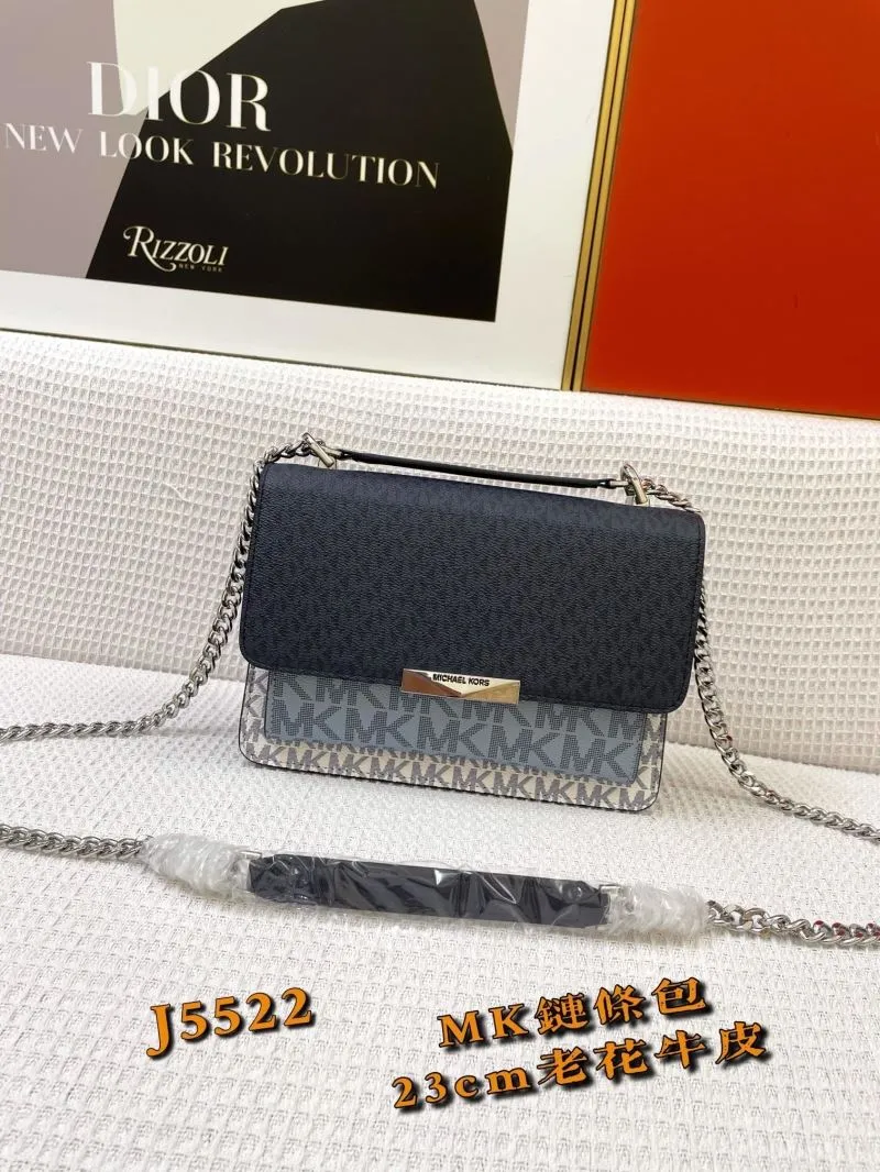Michael Kors J5522 Monogram Chain Satchel Bag 23cm
