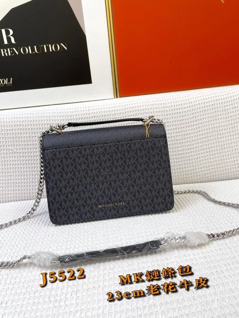Alternative view of Michael Kors J5522 Black Monogram Chain Satchel Bag