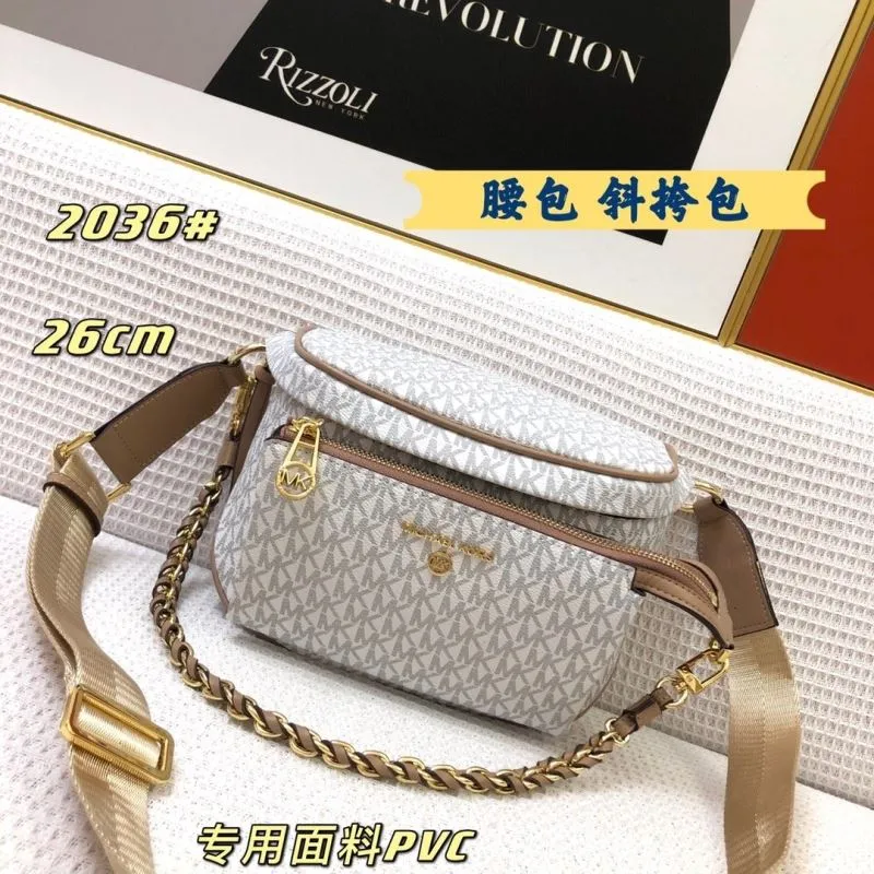 Alternative view of Michael Kors White Monogram Crossbody Waist Bag 2036