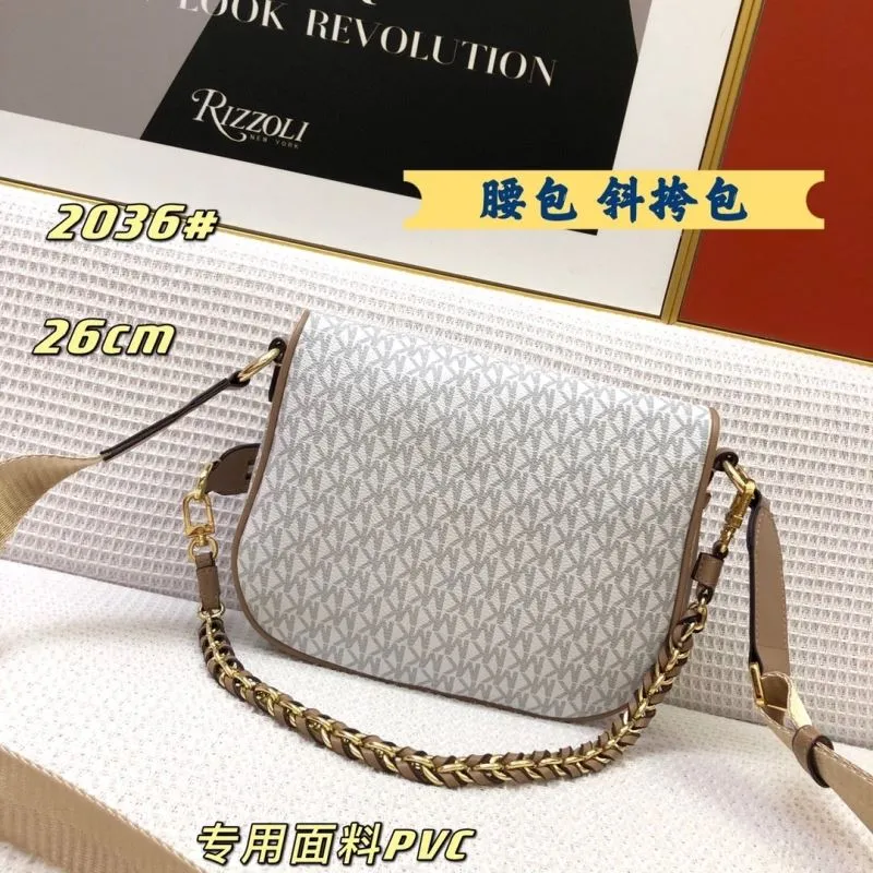 Michael Kors White Monogram Crossbody Waist Bag 2036 - Image 4