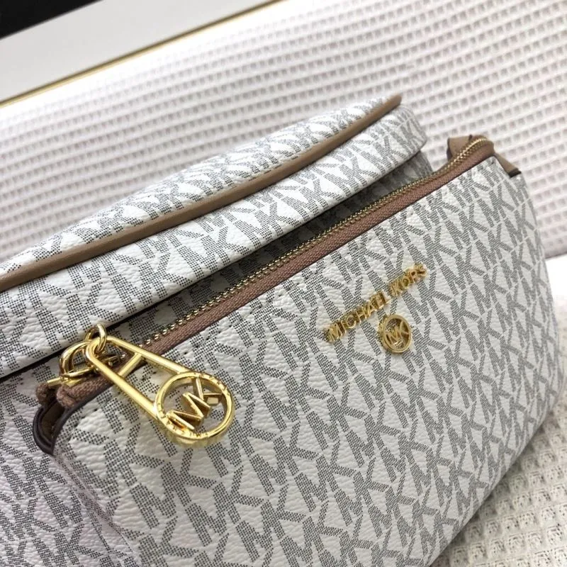 Michael Kors White Monogram Crossbody Waist Bag 2036 - Image 6