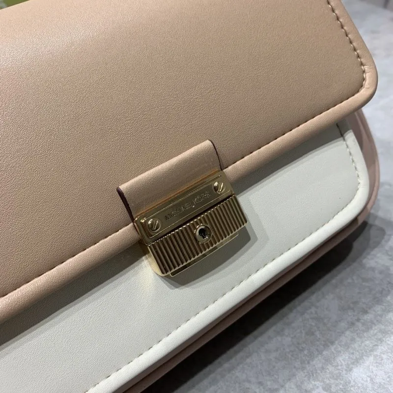 Michael Kors Beige White Satchel Crossbody Bag - Image 4
