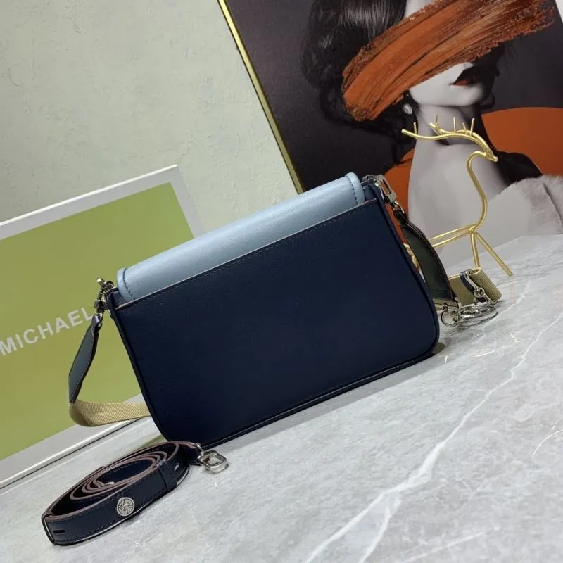 Michael Kors Blue White Navy Satchel Crossbody Bag - Image 3