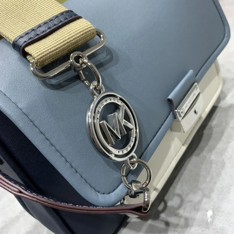 Michael Kors Blue White Navy Satchel Crossbody Bag - Image 5