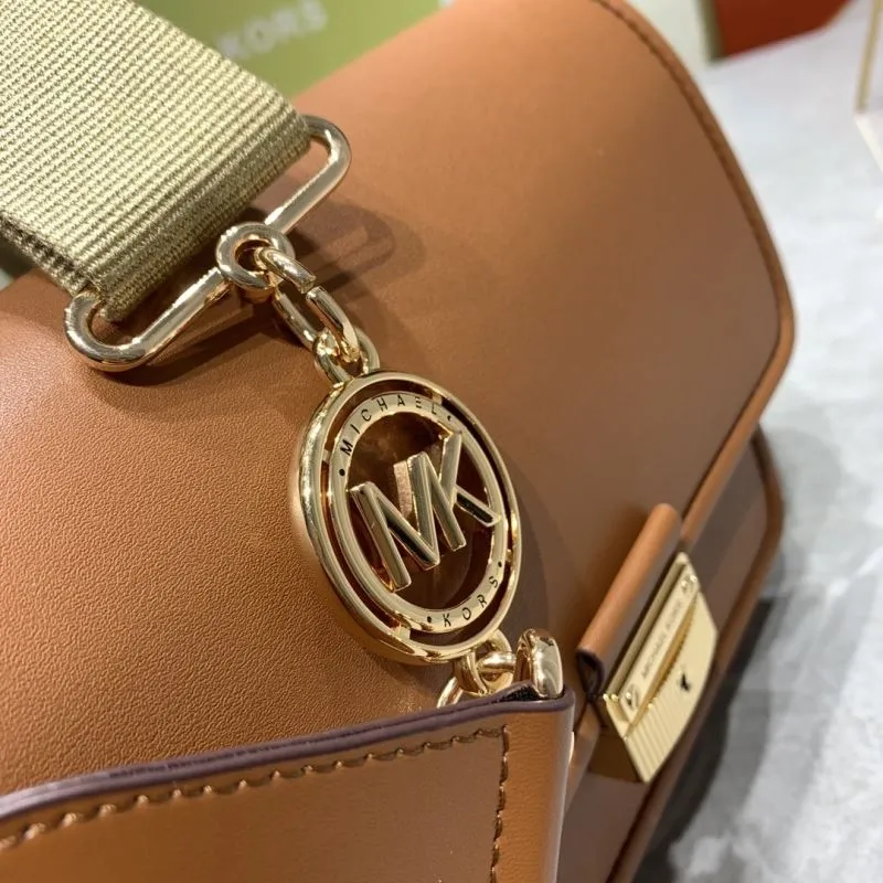Michael Kors Brown Leather Satchel Crossbody Bag - Image 5