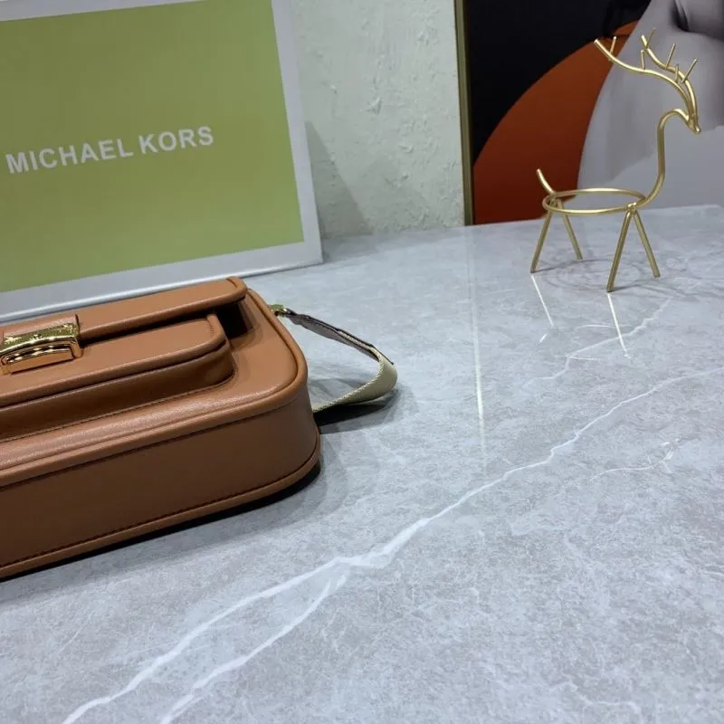 Michael Kors Brown Leather Satchel Crossbody Bag - Image 7