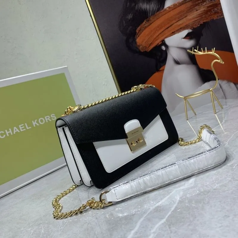 Alternative view of Michael Kors Black White Crossbody Satchel Bag