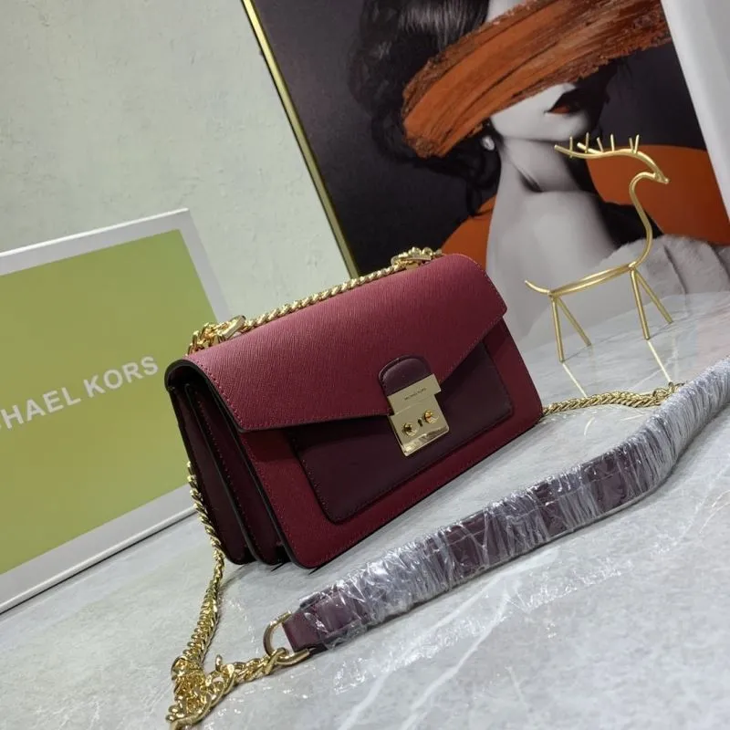Alternative view of Michael Kors Maroon Chain Satchel Bag 122