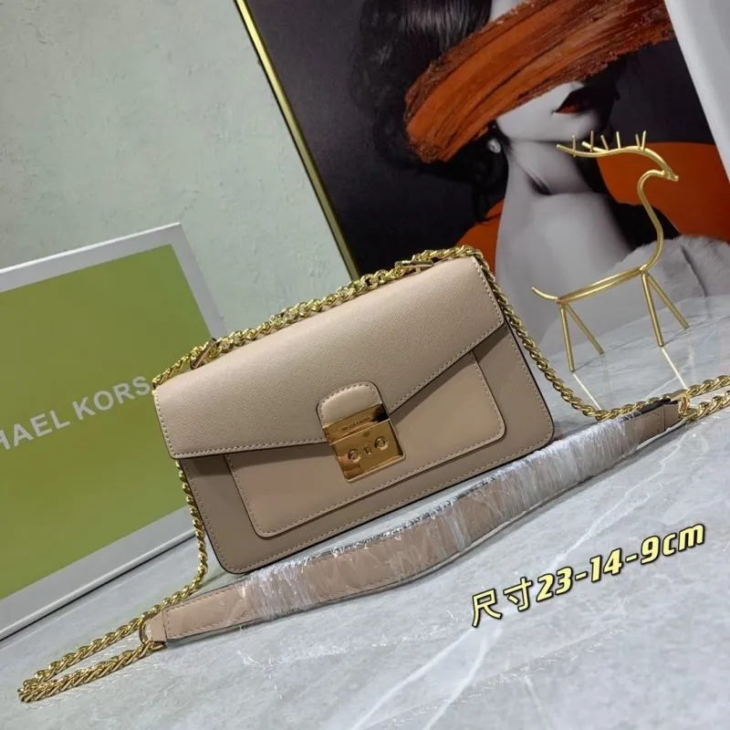 Michael Kors Beige Crossbody Satchel Bag 23-14-9cm