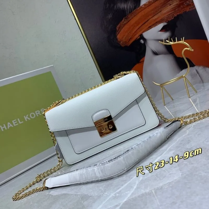 Michael Kors White Chain Satchel Bag 126 Size 23-14-9cm