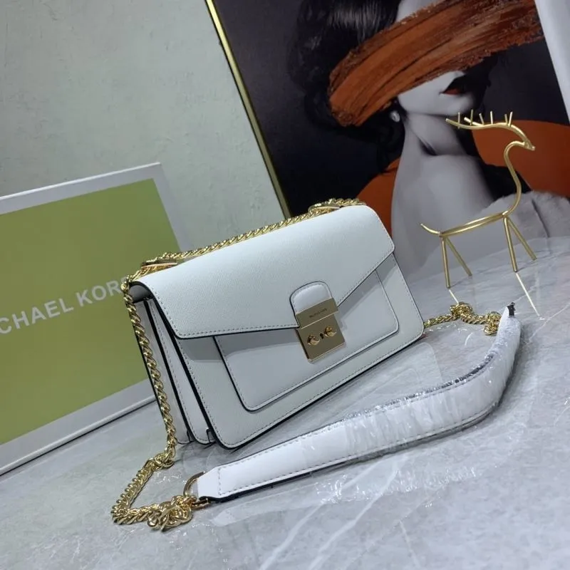Alternative view of Michael Kors White Chain Satchel Bag 126 Size 23-14-9cm