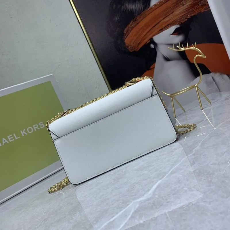 Michael Kors White Chain Satchel Bag 126 Size 23-14-9cm - Image 3