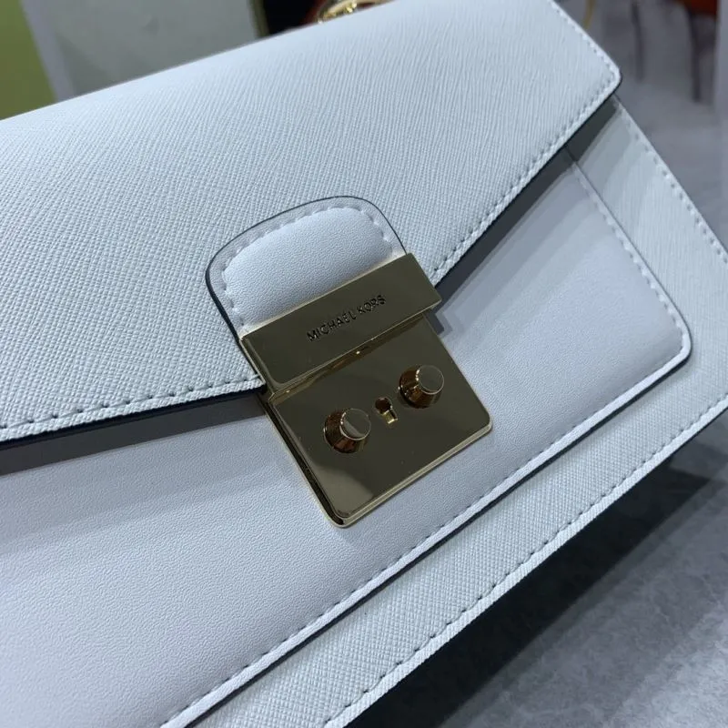 Michael Kors White Chain Satchel Bag 126 Size 23-14-9cm - Image 4
