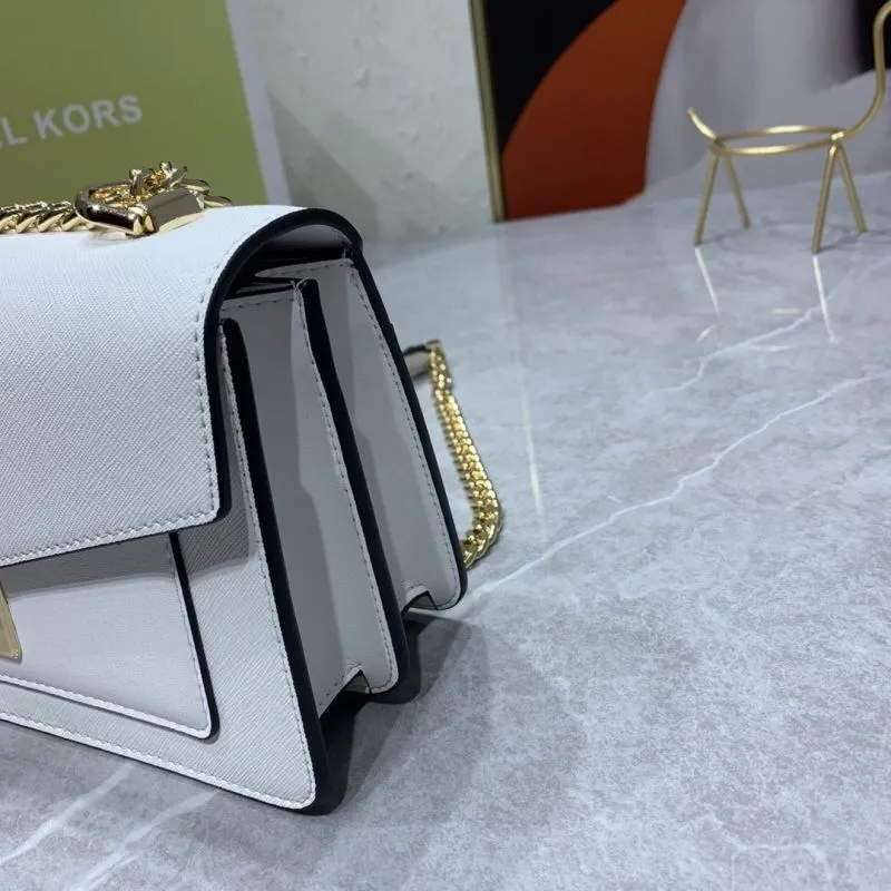 Michael Kors White Chain Satchel Bag 126 Size 23-14-9cm - Image 6