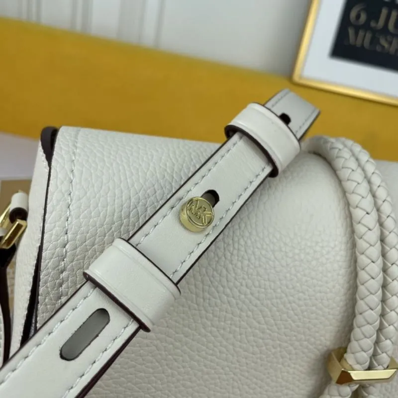 MK Cream Monogram Satchel Crossbody Bag 132 - Image 6