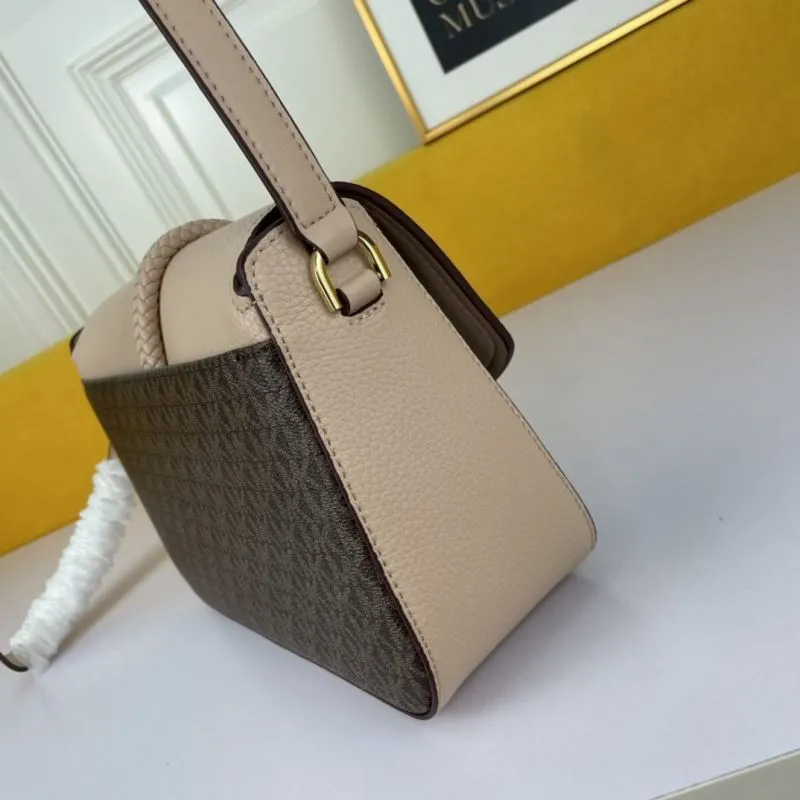 MK Beige Brown Monogram Satchel Bag 133 - Image 3