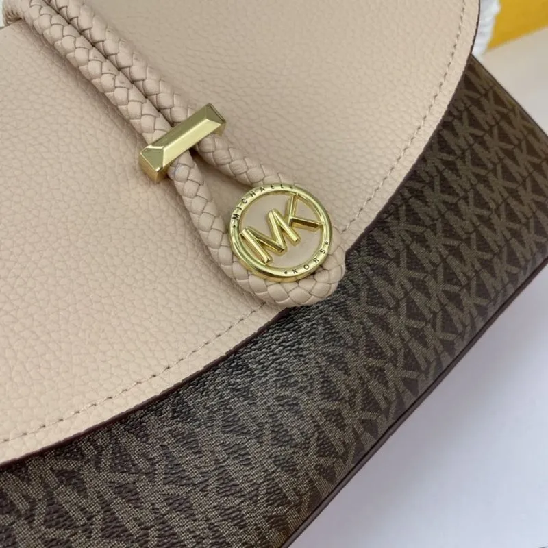 MK Beige Brown Monogram Satchel Bag 133 - Image 5
