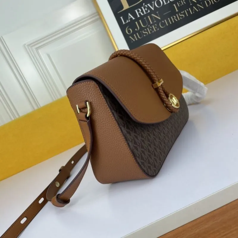 MK Brown Monogram Satchel Crossbody Bag 134 - Image 3