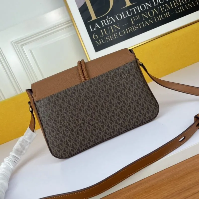 MK Brown Monogram Satchel Crossbody Bag 134 - Image 4