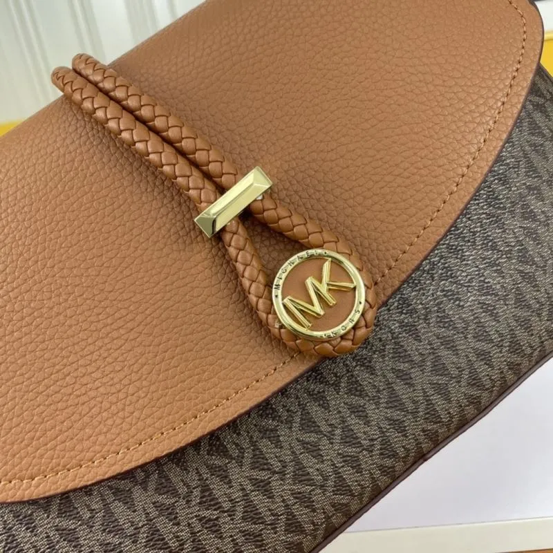MK Brown Monogram Satchel Crossbody Bag 134 - Image 5