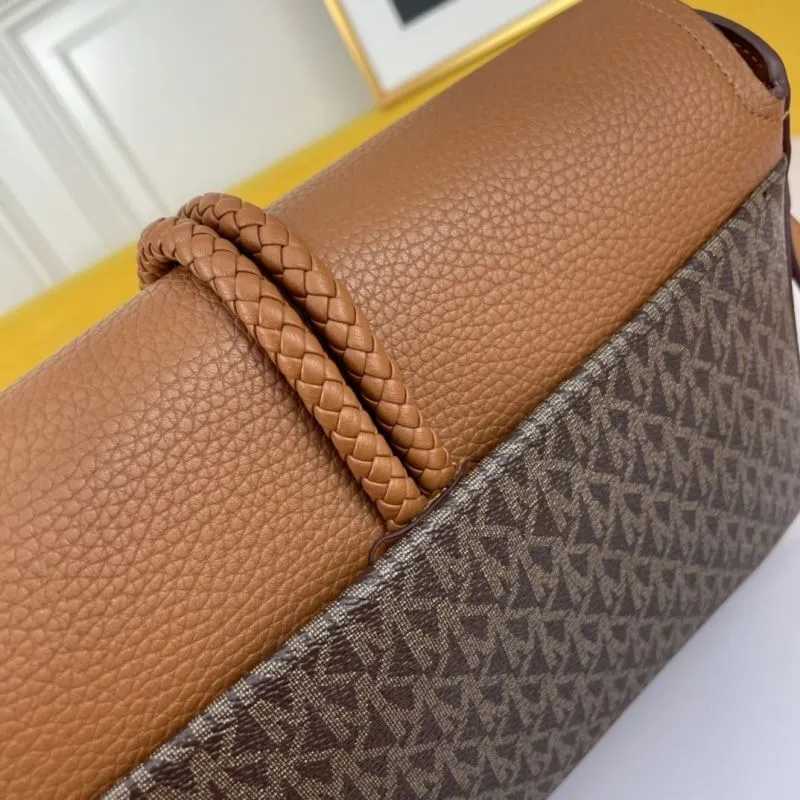 MK Brown Monogram Satchel Crossbody Bag 134 - Image 7