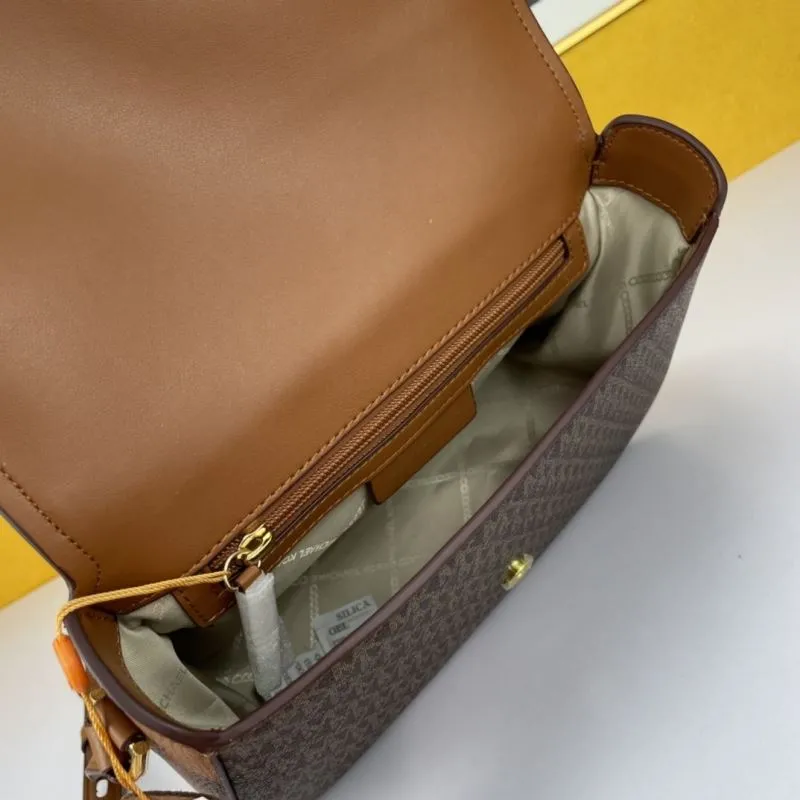 MK Brown Monogram Satchel Crossbody Bag 134 - Image 8