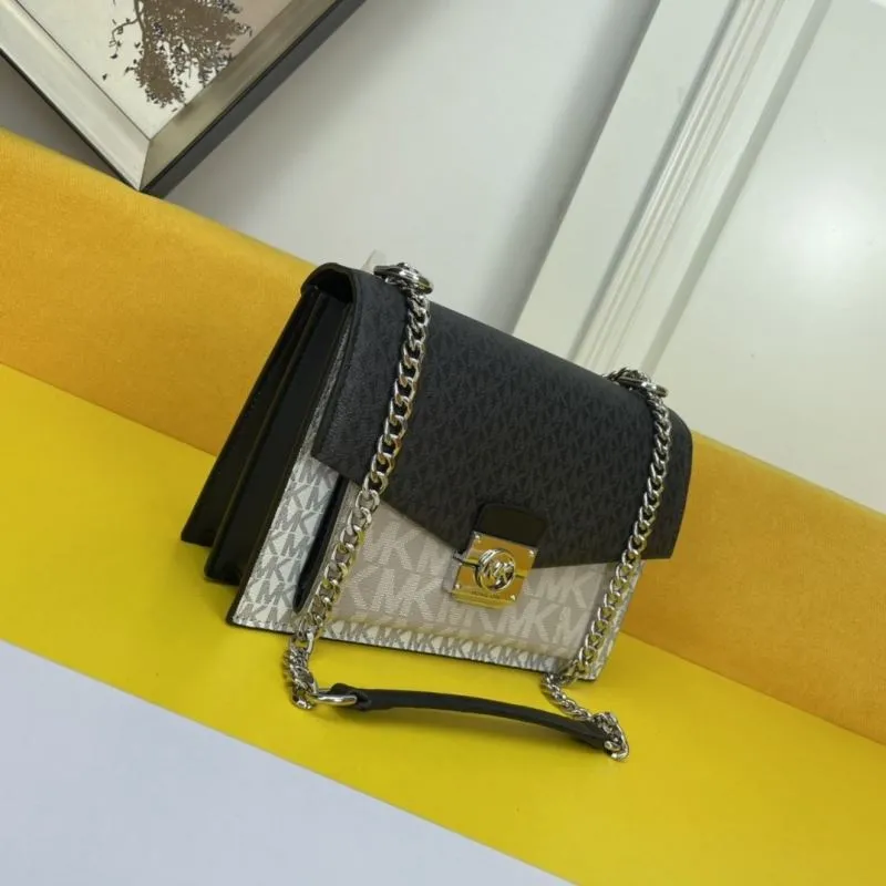 Alternative view of MK Monogram Two-Tone Chain Satchel Crossbody Bag