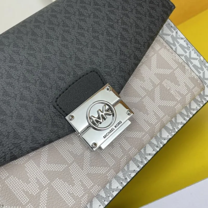 MK Monogram Two-Tone Chain Satchel Crossbody Bag - Image 6