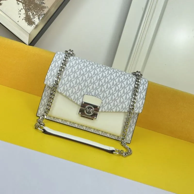 MK White Monogram Satchel Bag 137