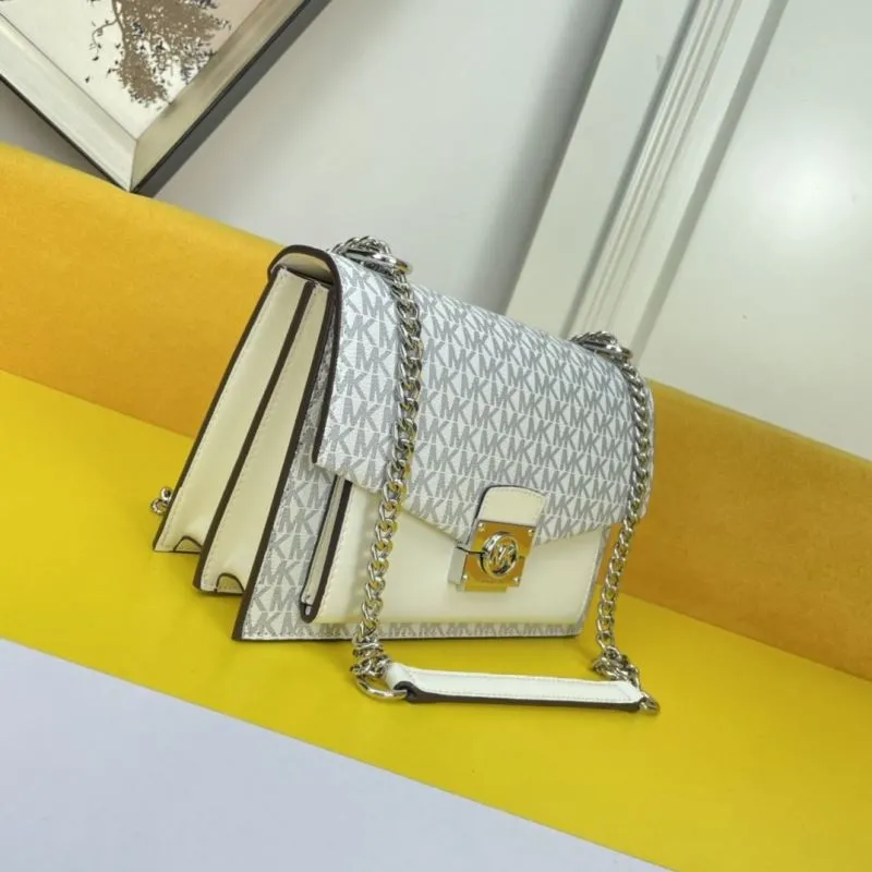 Alternative view of MK White Monogram Satchel Bag 137