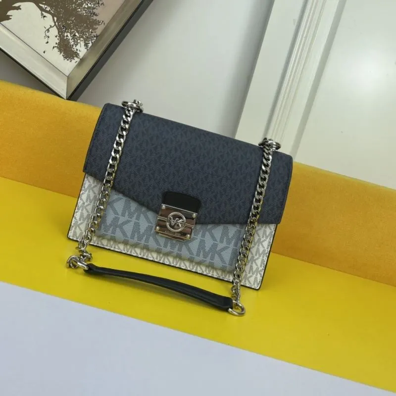 MK Two-Tone Monogram Satchel Shoulder Bag