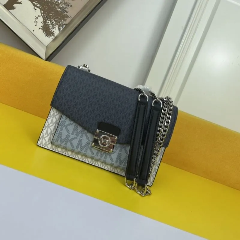 MK Two-Tone Monogram Satchel Shoulder Bag - Image 4