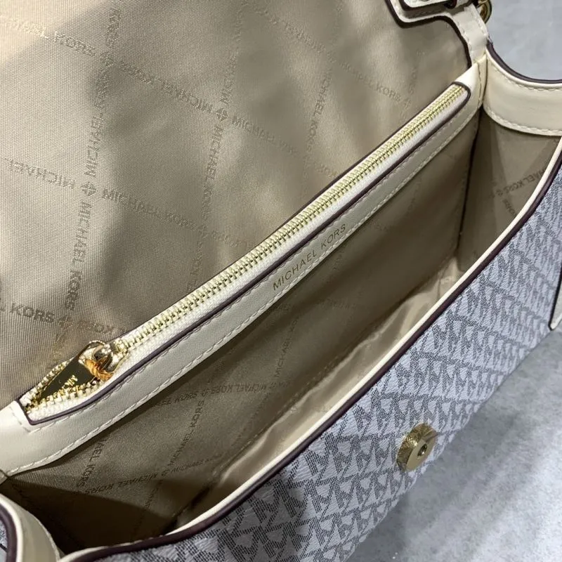 Michael Kors White MK Crossbody Satchel Bag - Image 7
