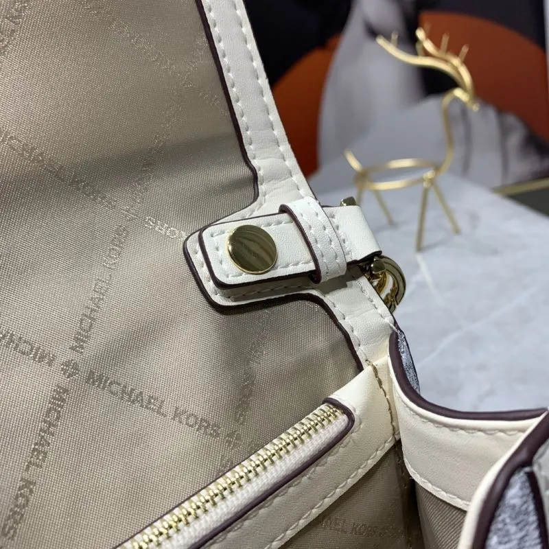 Michael Kors White MK Crossbody Satchel Bag - Image 9