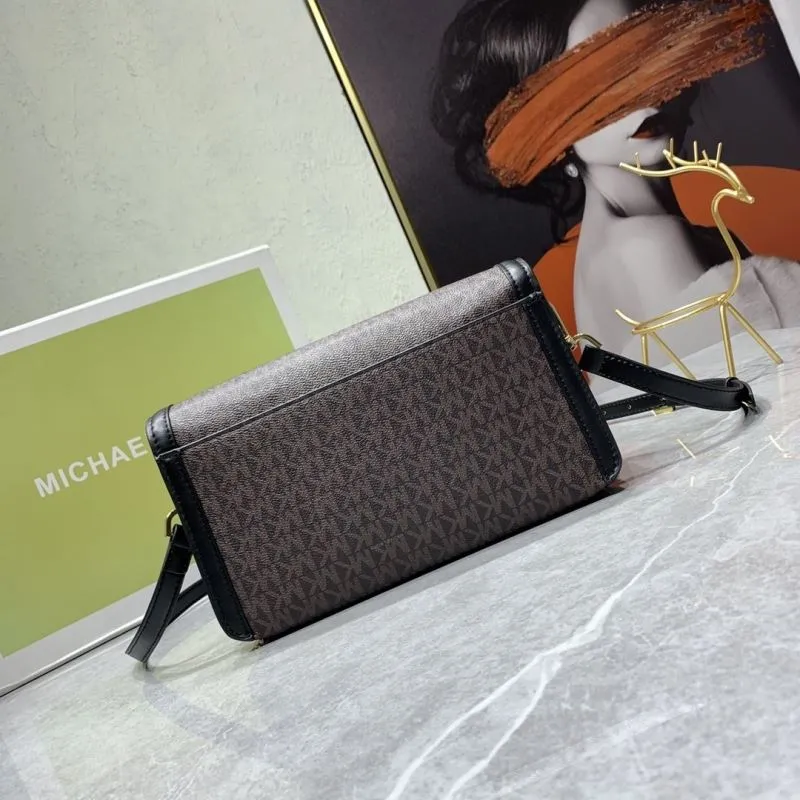 Michael Kors Brown Black Crossbody Satchel Bag 26-15-7cm - Image 3