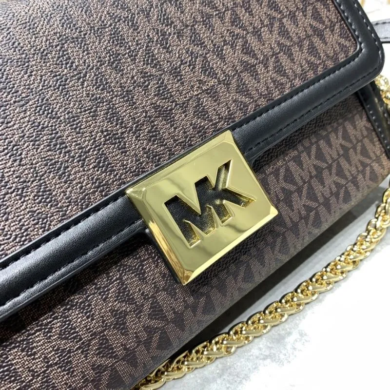 Michael Kors Brown Black Crossbody Satchel Bag 26-15-7cm - Image 4