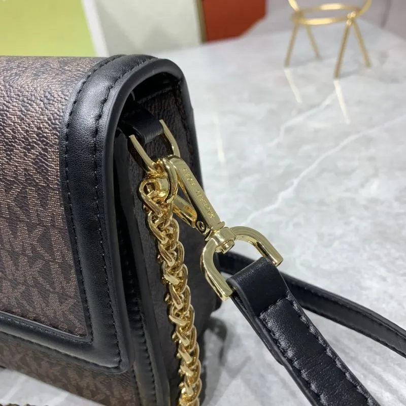 Michael Kors Brown Black Crossbody Satchel Bag 26-15-7cm - Image 5