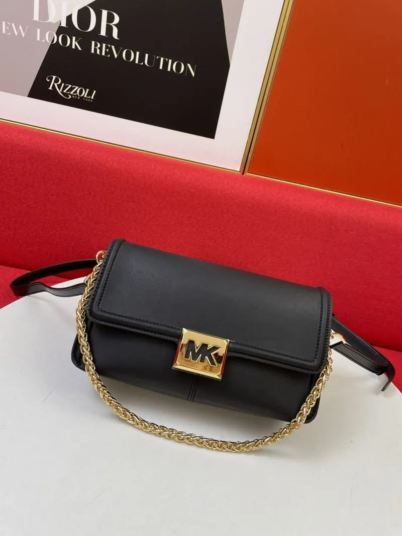 Alternative view of MK Black Leather Crossbody Satchel Bag 164