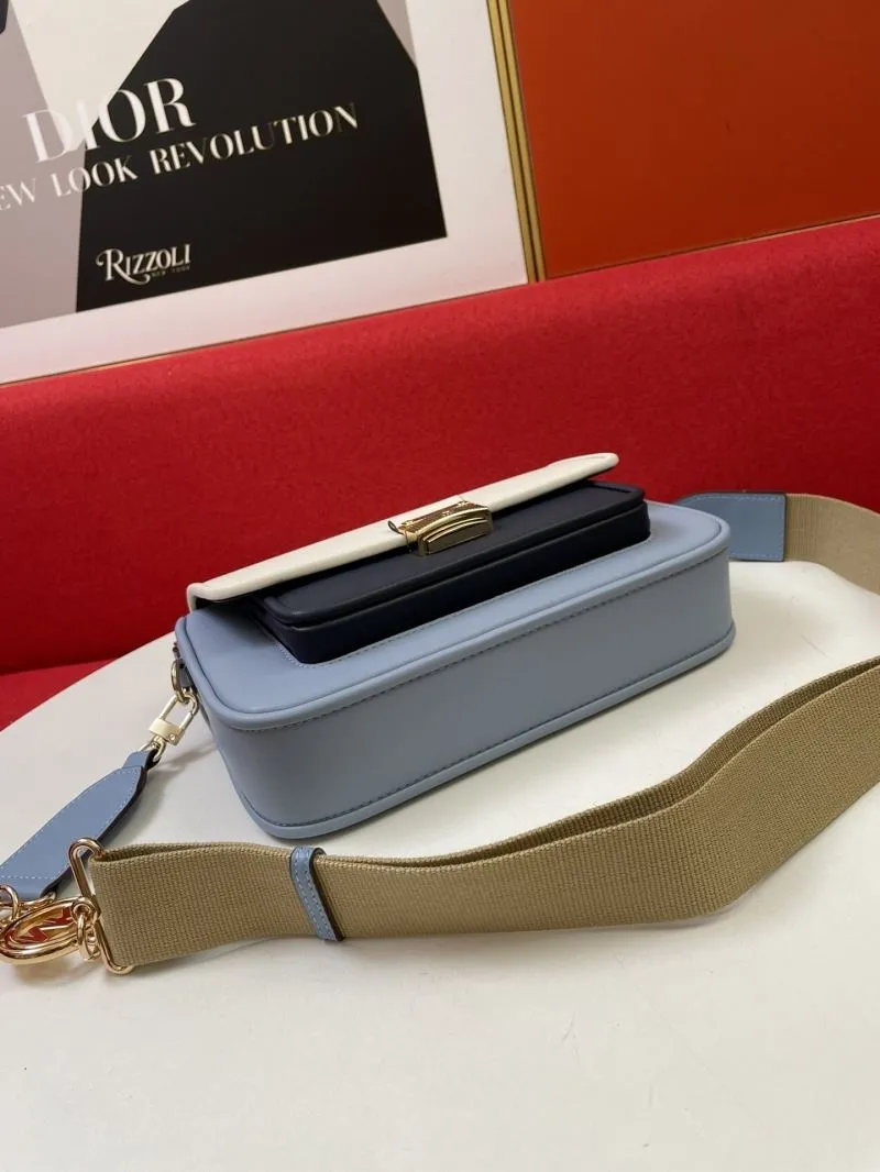 MK Leather Satchel Bag White Light Blue H2033 - Image 6