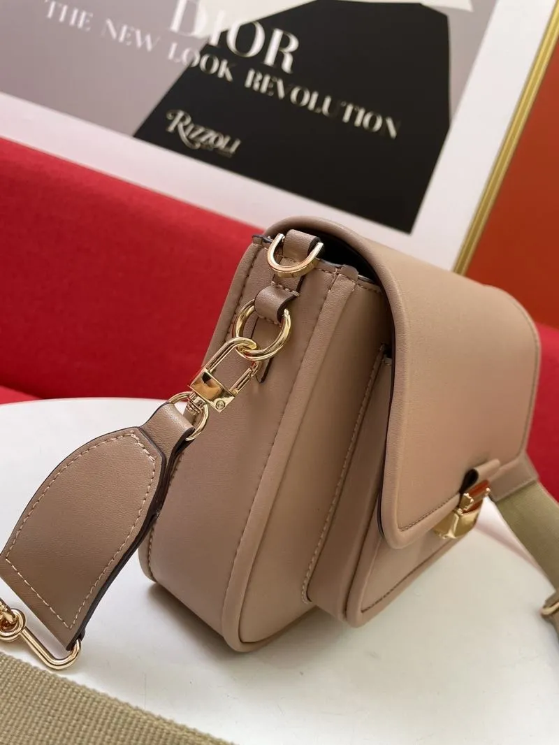 MK Beige Leather Crossbody Satchel Bag H2033 24x16x8CM - Image 7