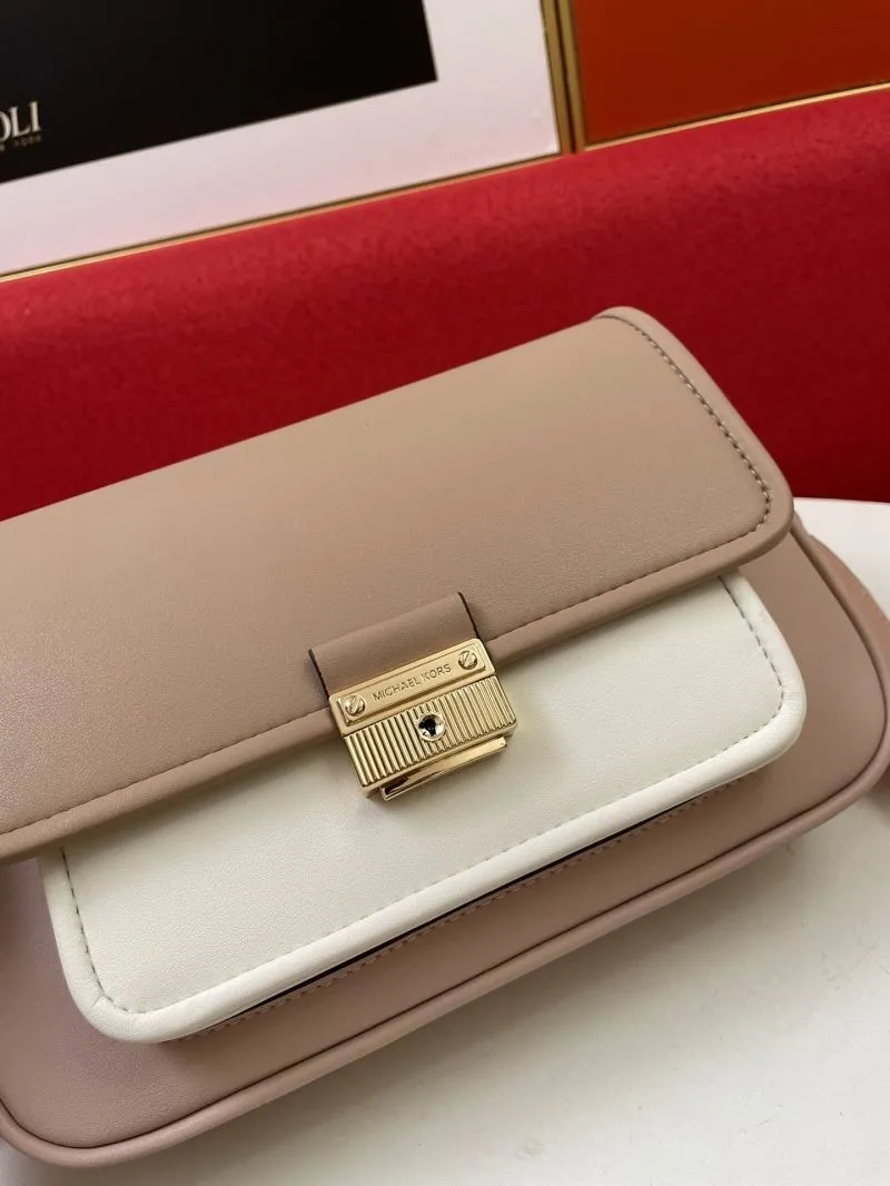 MK H2033 Nude Leather Crossbody Satchel Bag 24x16x8CM - Image 4