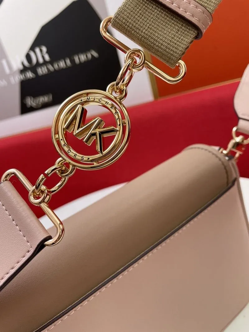MK H2033 Nude Leather Crossbody Satchel Bag 24x16x8CM - Image 5